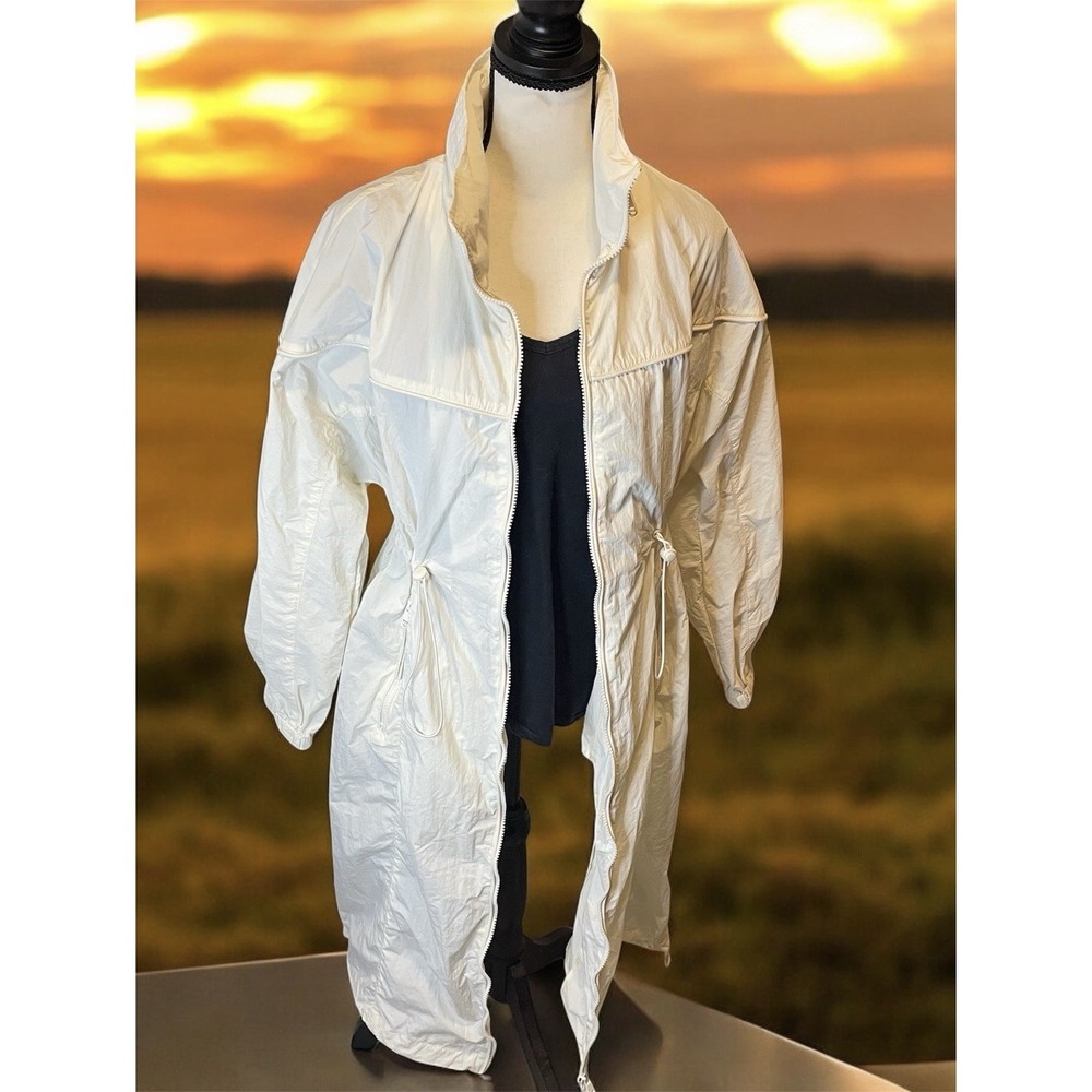NWT Cotton On Body Premium S/M Longline Anorak Ivory Jacket Water Repellent Hood